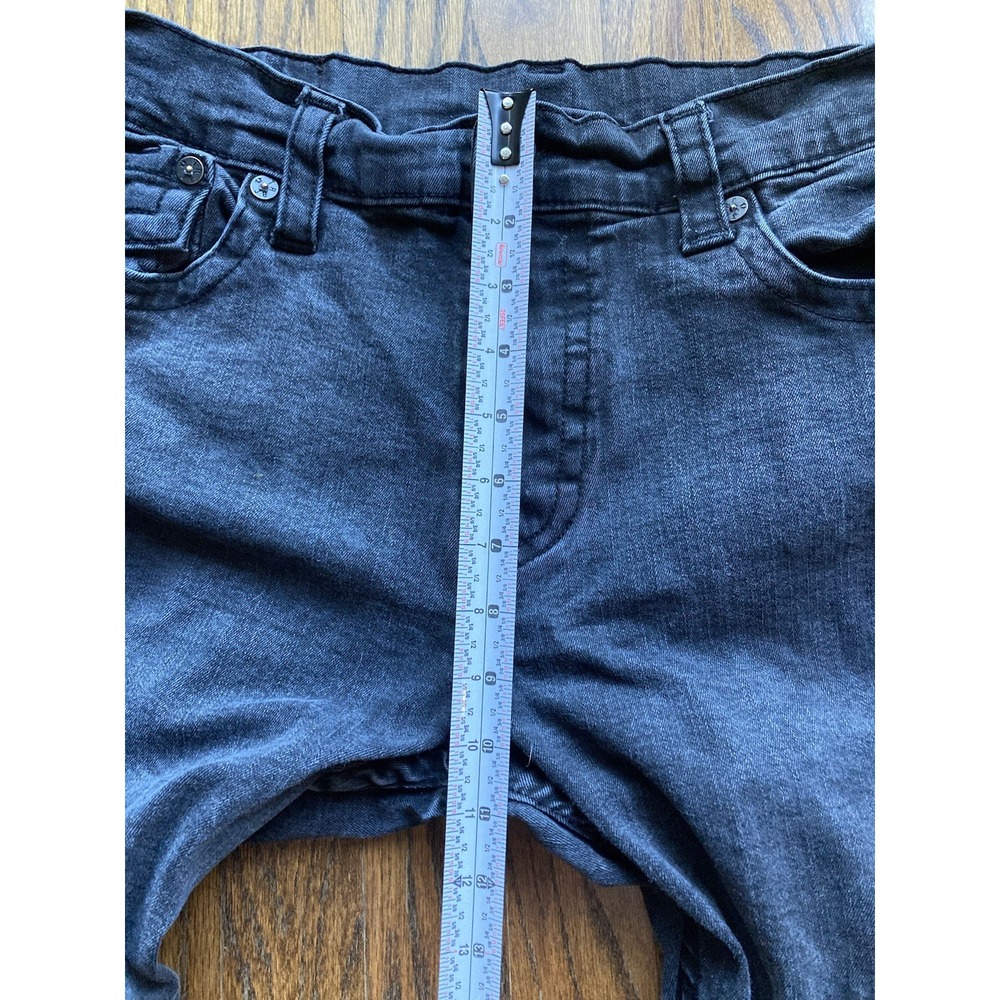 True Religion Jeans Mens 36x30 Black Ricky Relaxed Straight Pocket Flap Stretch - Picture 5 of 13